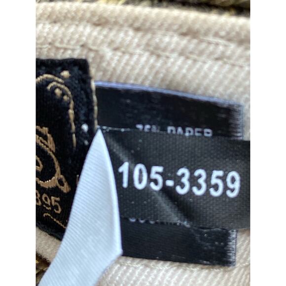 Goorin Bros Low Straw Porkpie Hat Floppy Round Top Woven Striped Button Detail S main image 4
